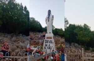 MEĐUGORJE. Zapaljen vanjski oltar crkve, oskvrnjeni Gospin kip i Plavi križ